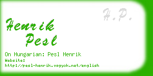 henrik pesl business card